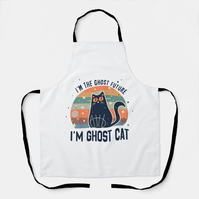 I AM THE GHOST FUTURE, GHOST CAT  APRON (Front)