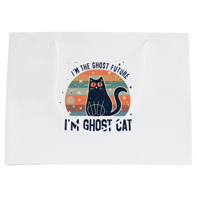 I AM THE GHOST FUTURE, GHOST CAT  LARGE GIFT BAG (Front)