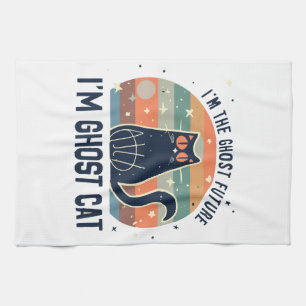 I AM THE GHOST FUTURE, GHOST CAT  TEA TOWEL