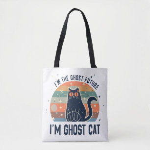 I AM THE GHOST FUTURE, GHOST CAT  TOTE BAG