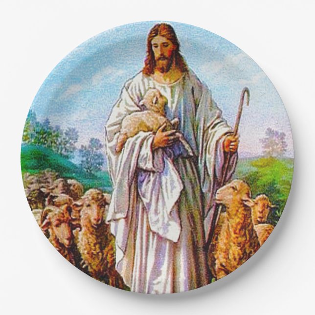 I Am the Good Shepherd John 10:7-21 Paper Plate (Front)
