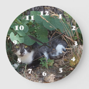 I am the invisible cat large clock
