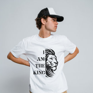 I am the King | Cool Lion Face Typography  T-Shirt