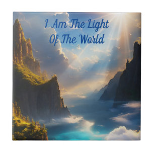 I Am The Light of The World Bible Verse Tile