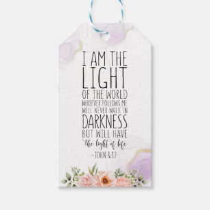 I Am The Light Of The World, John 8:12 Gift Tags