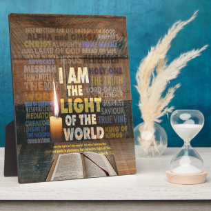 I am the Light of the World  - John 8:12   Plaque