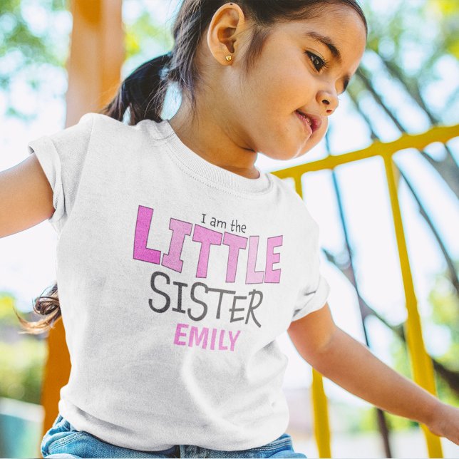 I am the Little Sister Cute Modern Whimsical Baby T-Shirt (Creator Uploaded)