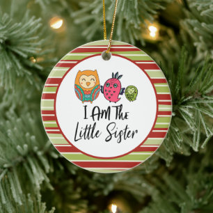 I am the Little Sister Three Owls Little Sister Ceramic Tree Decoration