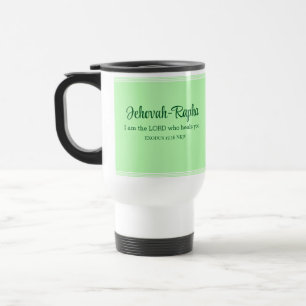 I am the Lord Who Heals You Bible Verse Mint Green Travel Mug