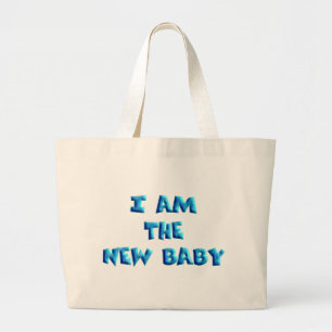 I am the New Baby boy Large Tote Bag