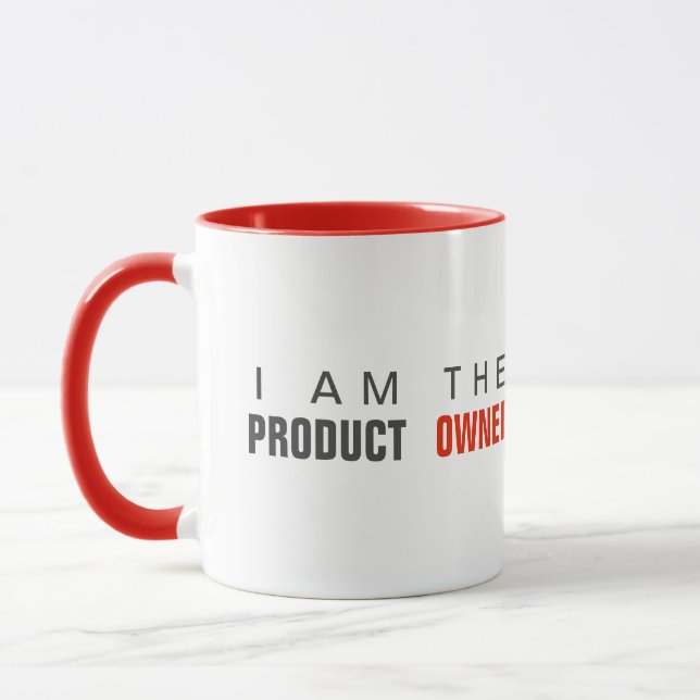 I am the product owner agile mug with your logo (Left)
