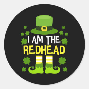 I Am The Redhead St Patricks Day For Women St Patt Classic Round Sticker