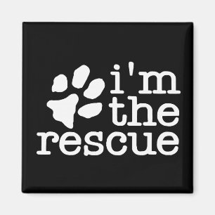 I am the rescue - Pet Adoption Paw Print Magnet