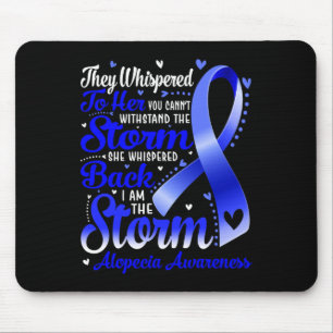 I Am The Storm Alopecia Awareness Blue Ribbon Mouse Pad
