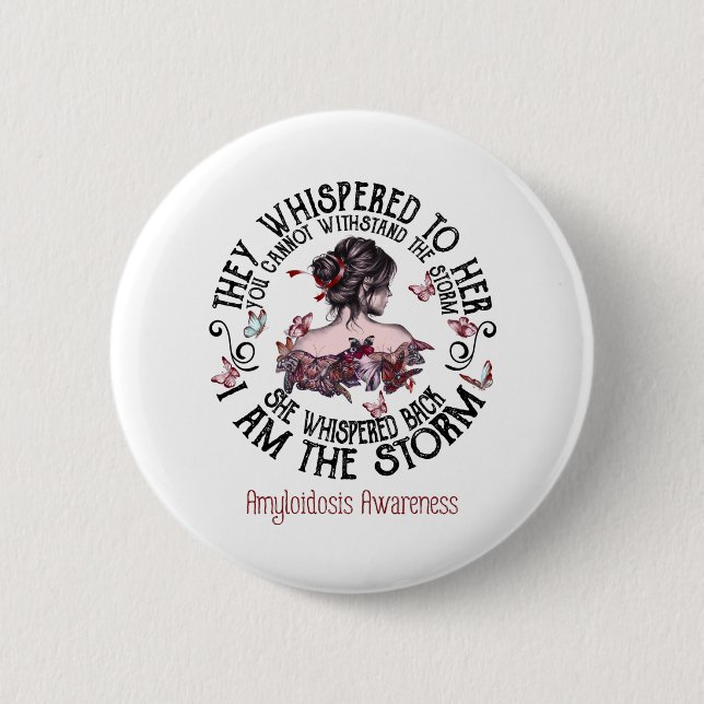 I Am The Storm Amyloidosis Awareness 6 Cm Round Badge (Front)
