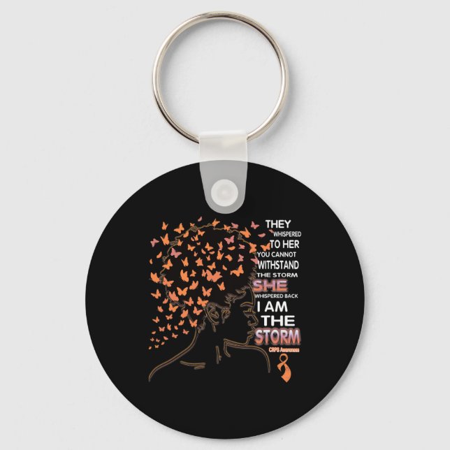 I am the storm Black Woman CRPS Awareness  Key Ring (Front)