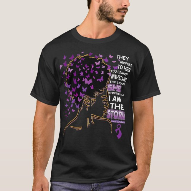 I am the storm Black Woman Domestic Violence Aware T-Shirt (Front)