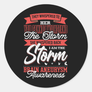 I Am The Storm Brain Aneurysm Awareness Support Gr Classic Round Sticker