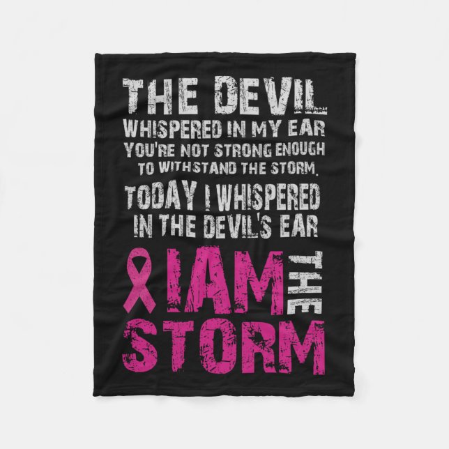 I Am The Storm Breast Cancer Awareness Comfort Fleece Blanket (Front)
