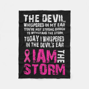 I Am The Storm Breast Cancer Awareness Fleece Blanket