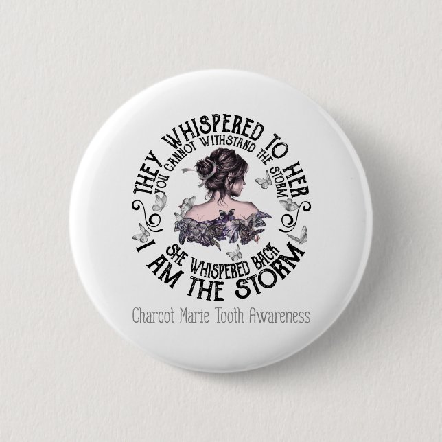I Am The Storm Charcot Marie Tooth Awareness 6 Cm Round Badge (Front)