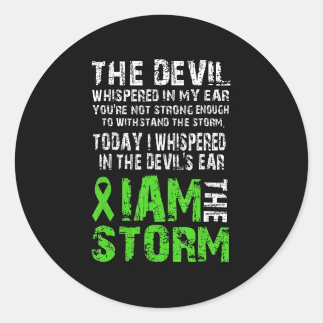 I Am The Storm  Mental Health Awareness Green Ribb Classic Round Sticker (Front)