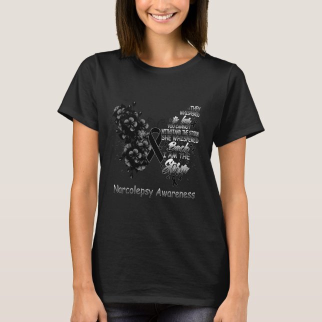 I Am The Storm Narcolepsy Awareness Butterfly T-Shirt (Front)