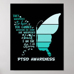 I Am The Storm Ptsd Stress Awareness Ribbon Butter Poster