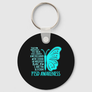 I Am The Storm Ptsd Stress Awareness Ribbon Graphi Key Ring