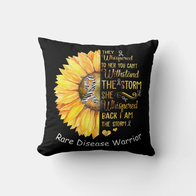 I am the Storm Rare Disease Warrior T-Shirt38  Cushion (Front)