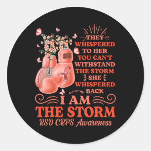 I Am The Storm Rsd Crps Awareness Boxing Gloves Bu Classic Round Sticker