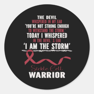 I Am The Storm Sickle Cell Warrior Retro Burgundy  Classic Round Sticker