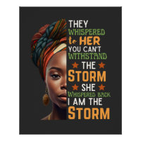 I Am The Storm Strong Black Woman Typography Art