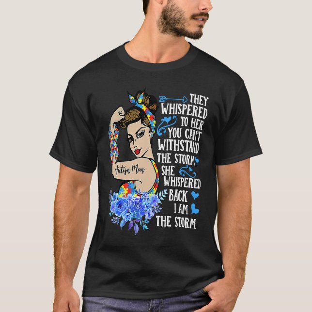 I Am The Storm Strong Woman Autism Awareness Puzzl T-Shirt (Front)