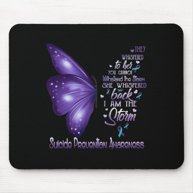 I am the storm Suicide Prevention Awareness Butter Mouse Pad (Front)