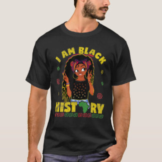 I Am The Strong African Queen Girls - Black Histor T-Shirt
