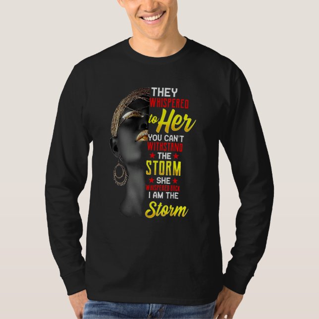 I Am The Strong African Queen Girls Black History  T-Shirt (Front)