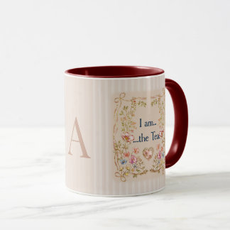 I am the Tea Inspired Coffee Mug – Taupe Monogram