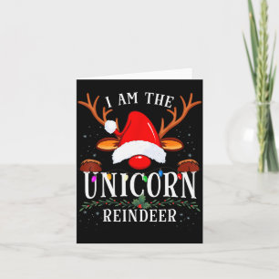 I Am The Unicorn Reindeer Christmas Family Card