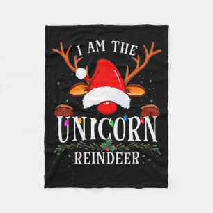 I Am The Unicorn Reindeer Christmas Family Fleece Blanket