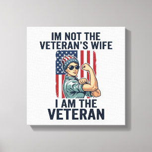 I Am the Veteran Patriotic Woman Veteran Design_1 Canvas Print