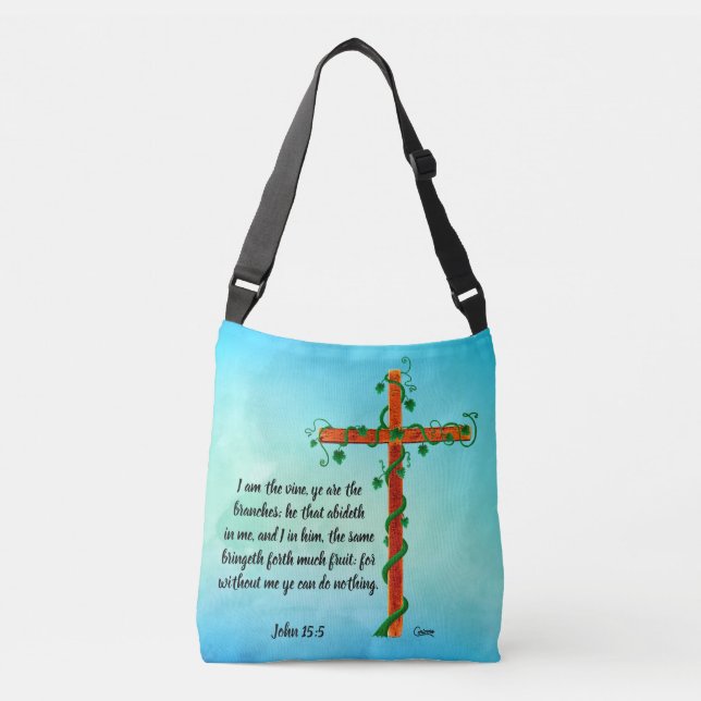I Am the Vine - Cross-Body Tote Bag (Front)