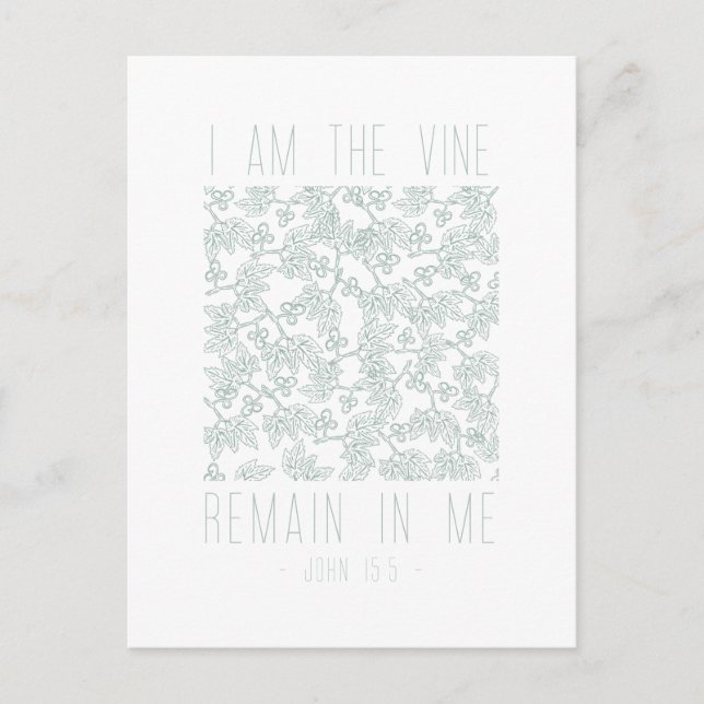 I Am the Vine Hand Illustrated Bible Verse Postcard (Front)