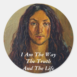 I AM THE WAY THE TRUTH AND THE LIFE CLASSIC ROUND STICKER