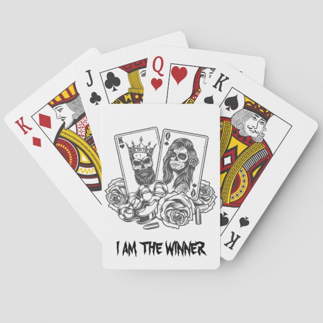 I Am The Winner Gothic Playing Cards (Back)