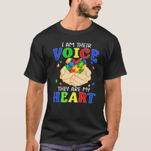 I Am Their Voice They Are My Heart Autism Awarenes T-Shirt