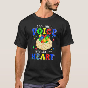I Am Their Voice They Are My Heart Autism Awarenes T-Shirt