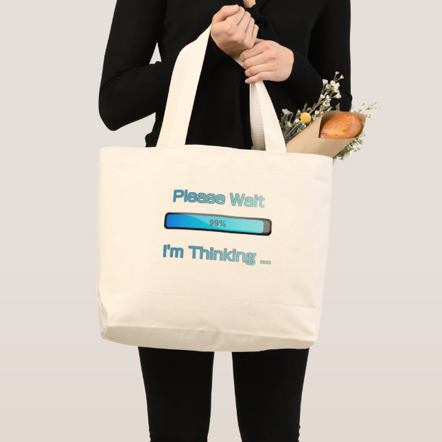 I am Thinking Computer Programmer Design Large Tote Bag (Front (Product))