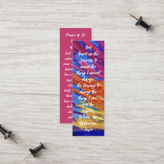 I Am Thinking of You Book Mark Prayer Card (Front/Back In Situ)