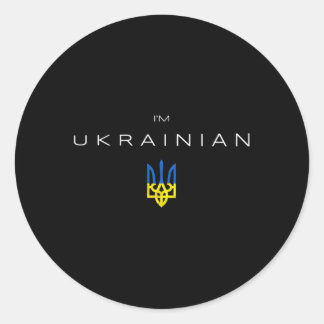 I Am Ukrainian I Am From Ukraine Trident Flag Trid Classic Round Sticker